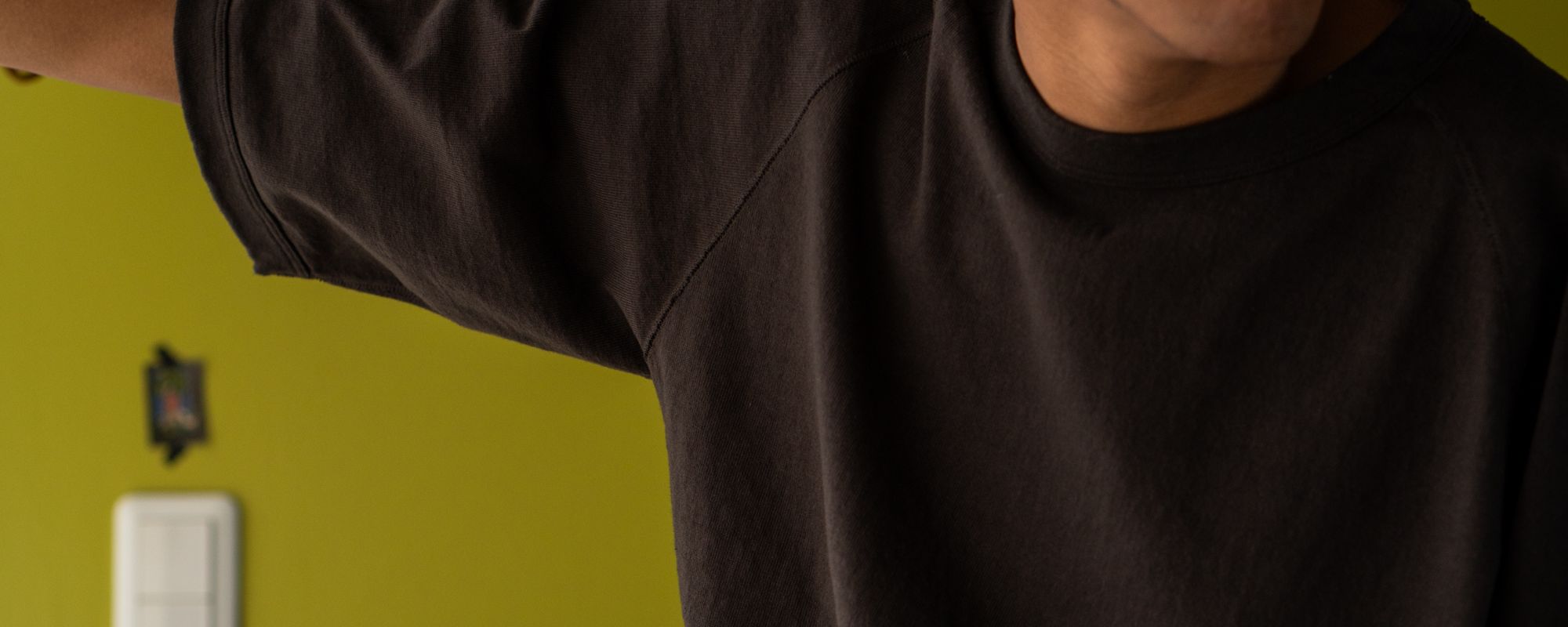 【DISCERNMENT】Double Layered Pigment T-Shirt Loop Wheel Organic Cotton Front Yoke T-shirt – Natural Dye