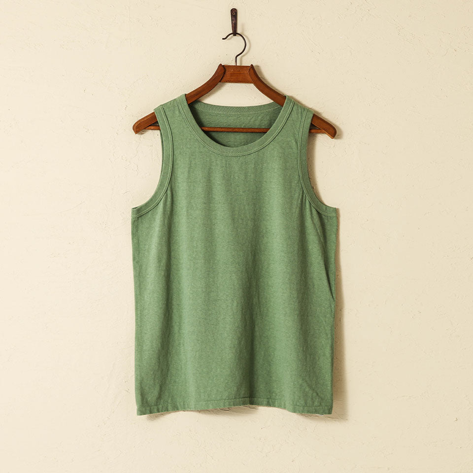 lot.39001 BASIC TANK TOP<TEA GREEN>