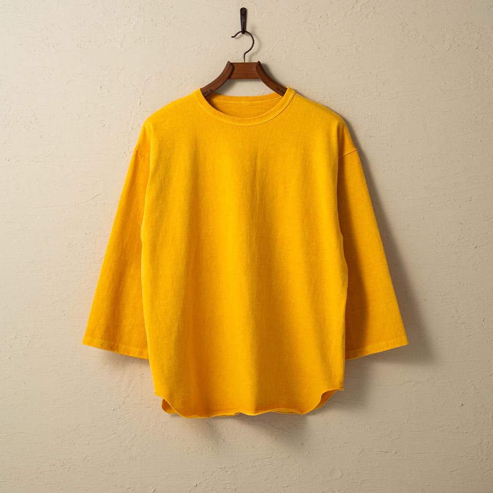 lot.58105PD HEAVY WEIGHTBASEBALL Tee PIGMENT DYE<GOLD>