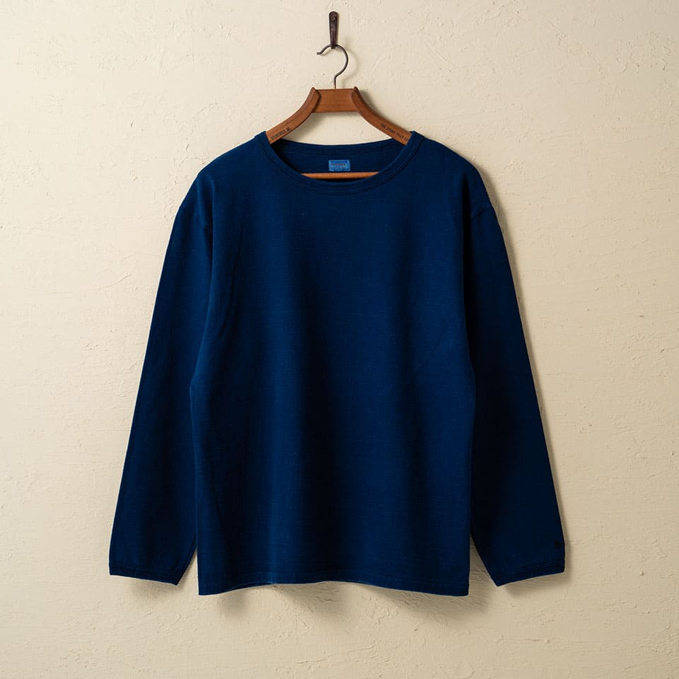 <Pre-order item>lot.58001IND HEAVY WEIGHT LONG SLEEVE Tee INDIGO DYE<indigo></indigo>