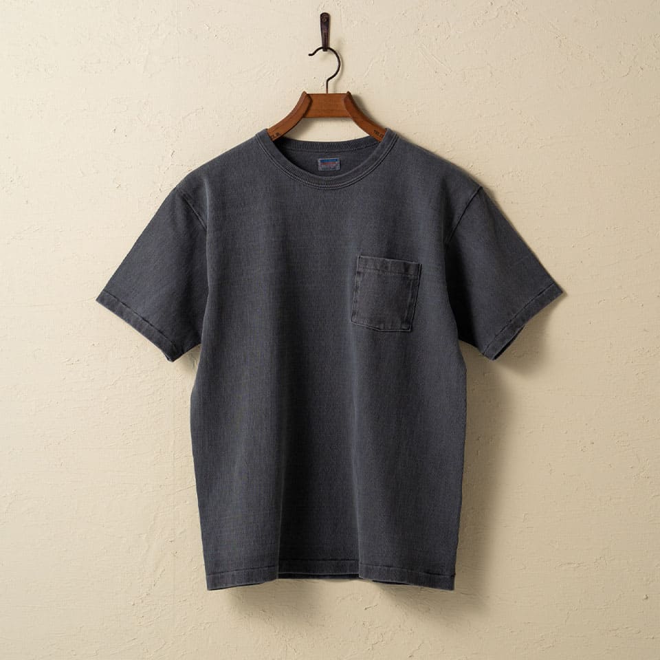 lot.37002PD HEAVY WEIGHT SHORT SLEEVE Pocket Tee PIGMENT DYE <sumikuro></sumikuro>