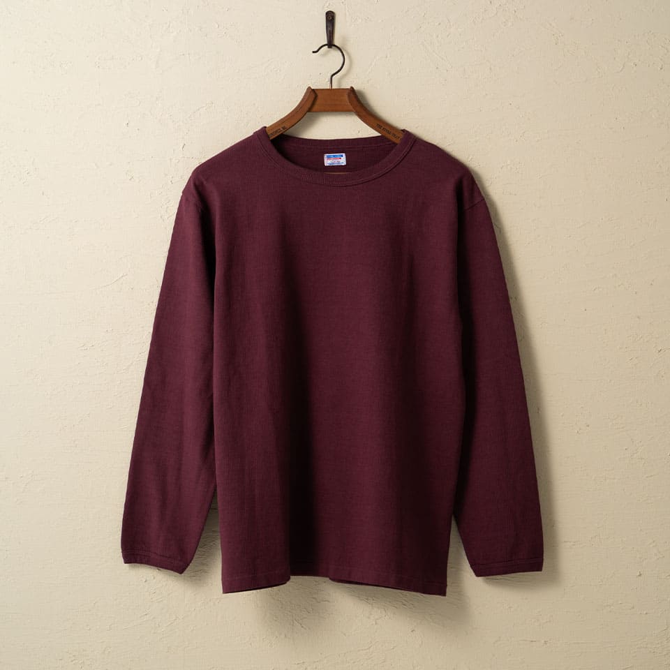 lot.58001 "STAND WHEEL" H/W LONG SLEEVE Tee<bordeaux></bordeaux>