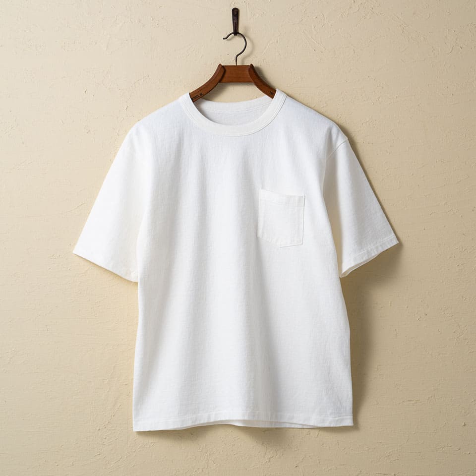 lot.37002 HEAVY WEIGHT SHORT SLEEVE Pocket Tee<OFF WHITE>