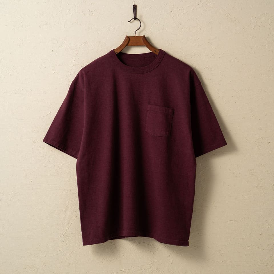 lot.37002 HEAVY WEIGHT SHORT SLEEVE Pocket Tee<BORDEAUX>