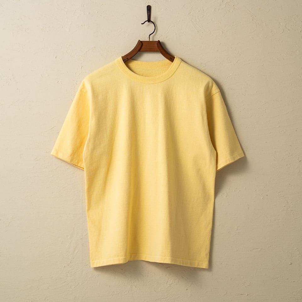 lot.37001 HEAVY WEIGHT SHORT SLEEVE TEE <pale yellow></pale>