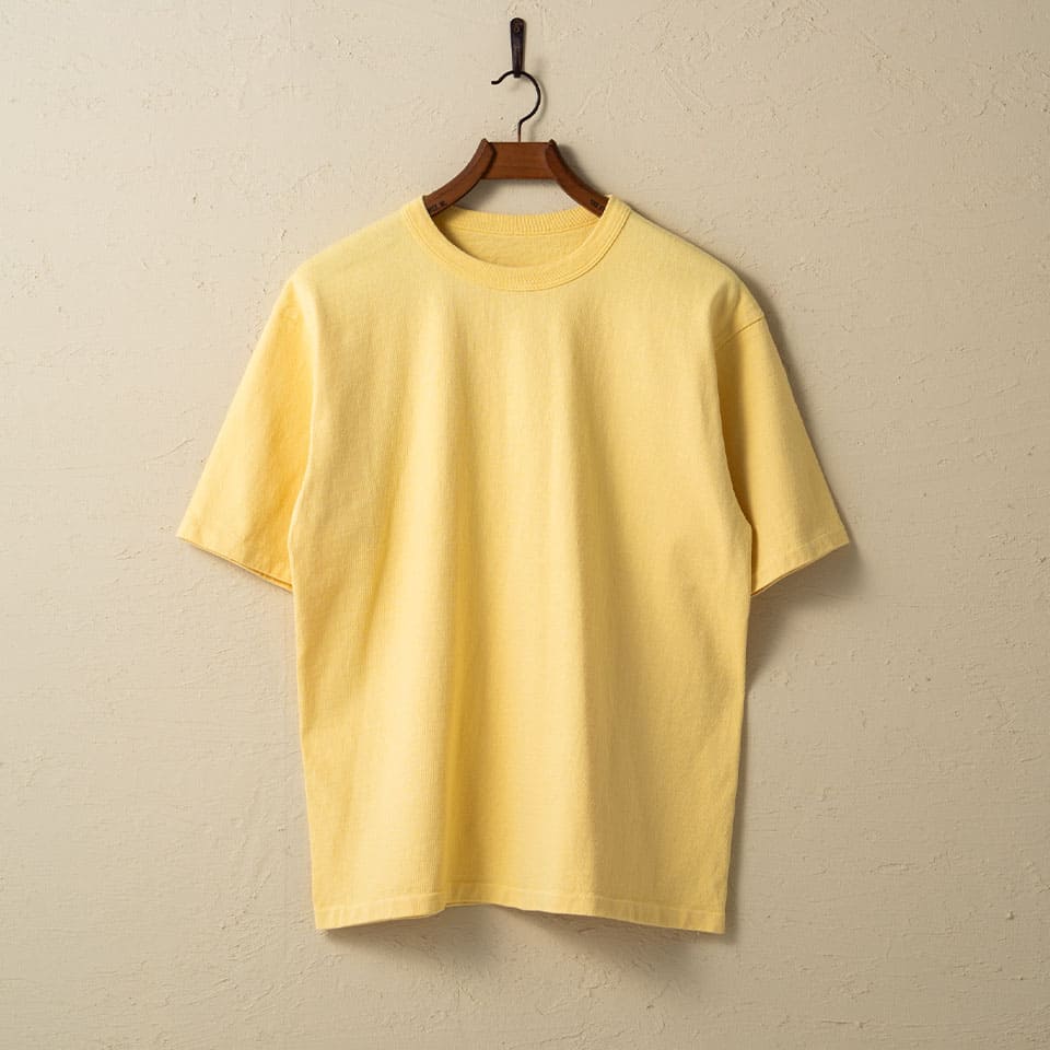 lot.37001 HEAVY WEIGHT SHORT SLEEVE Tee<PALE YELLOW>