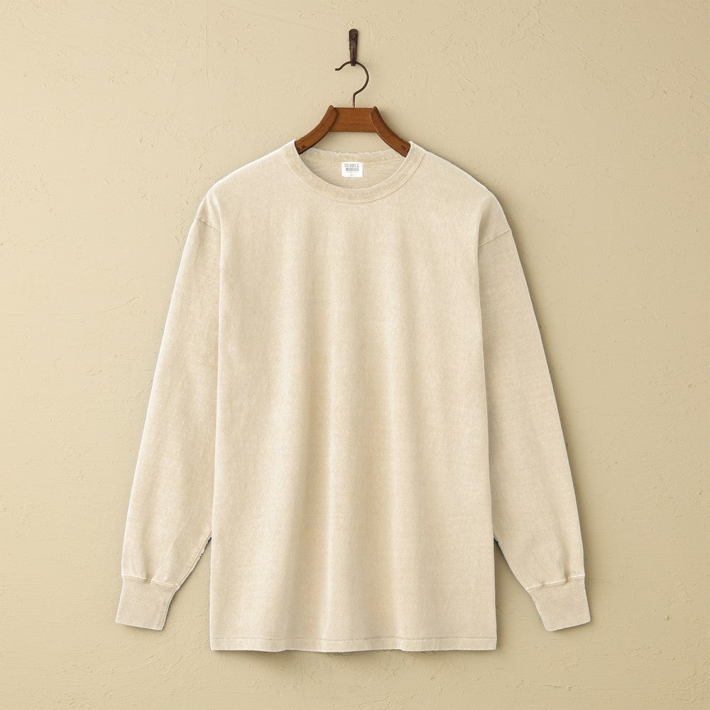 lot.55001PD FALLEN COTTON MID WEIGHT L/S TEE PIGMENT DYE (PD.CREAM)