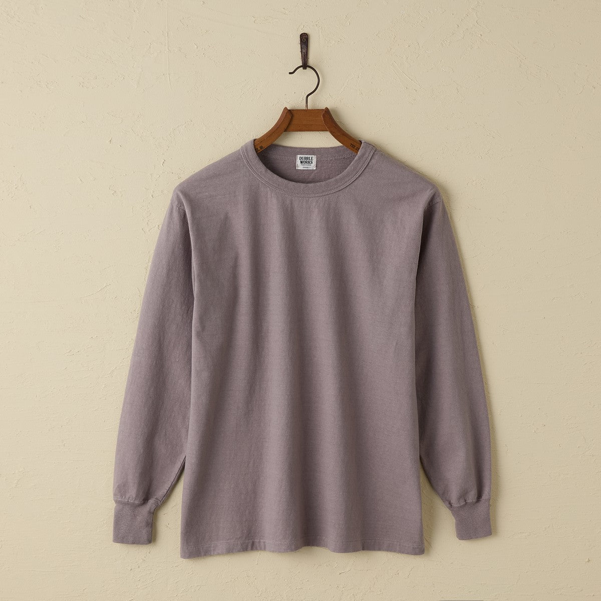 lot.55001 FALLEN COTTON MID WEIGHT L/S TEE (GREY)