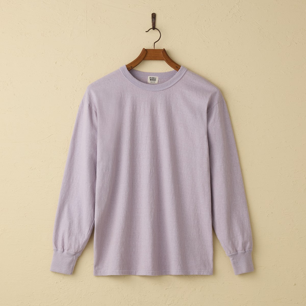 lot.55001 FALLEN COTTON MID WEIGHT L/S TEE (LAVENDER)