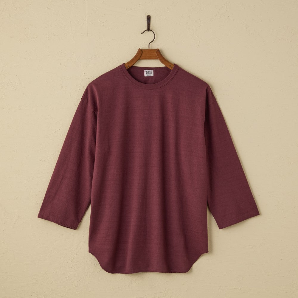 lot.55105 FALLEN COTTON MID WEIGHT BASEBALL TEE (BORDEAUX)