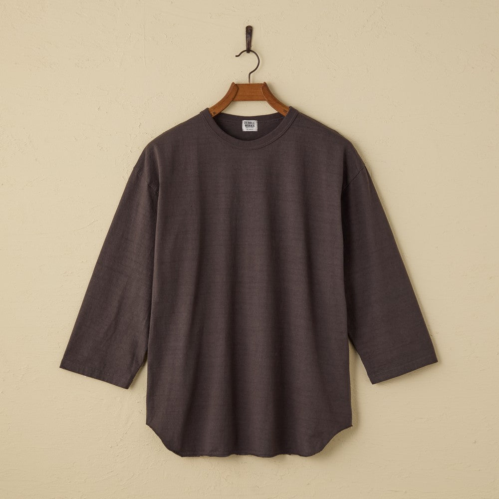 lot.55105 FALLEN COTTON MID WEIGHT BASEBALL TEE (SUMIKURO)