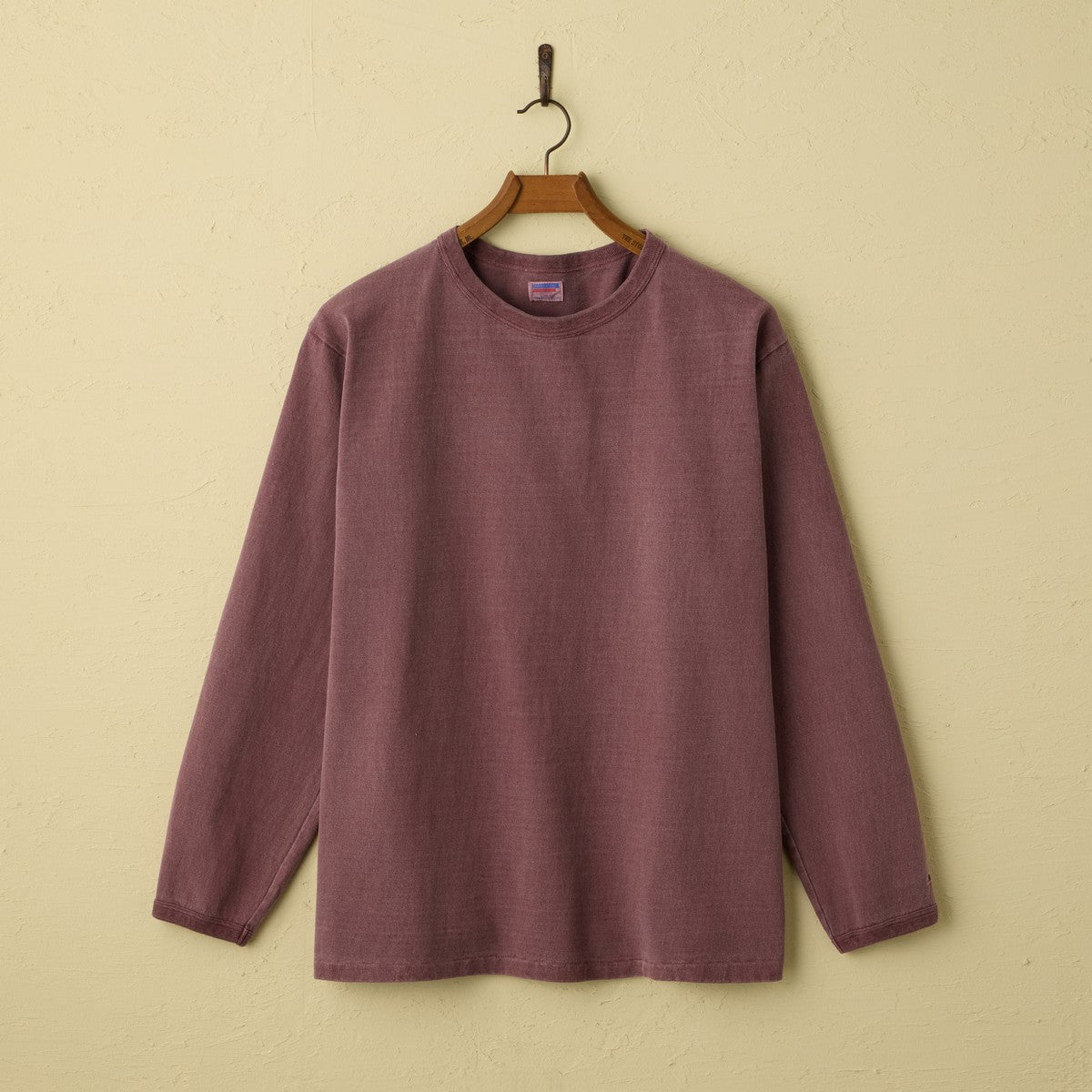 lot.58001PD HEAVY WEIGHT LONG SLEEVE Tee PIGMENT DYE (PD.BORDEAUX)