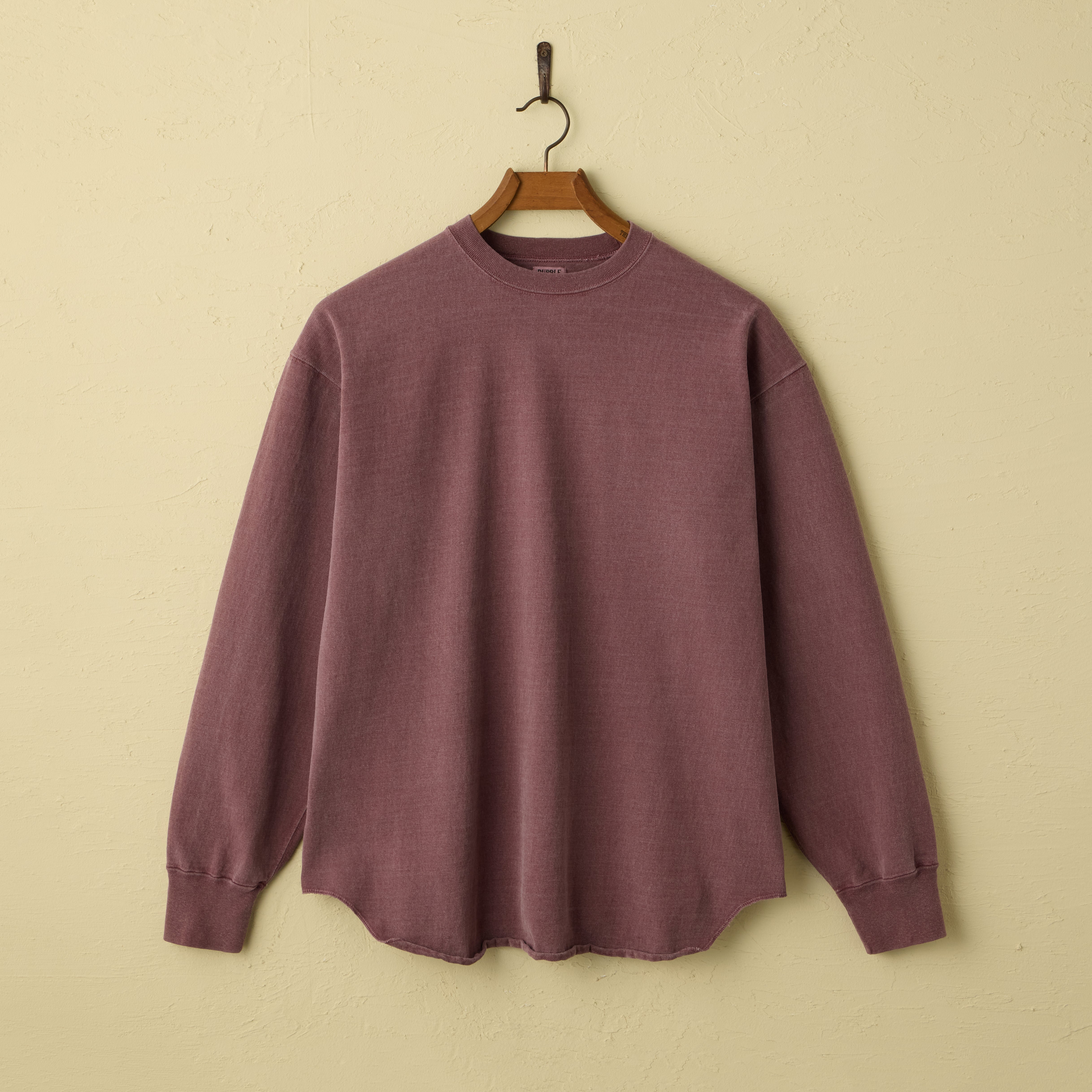 lot.58106PD HEAVY WEIGHTBASEBALL Tee PIGMENT DYE (PD.BORDEAUX)