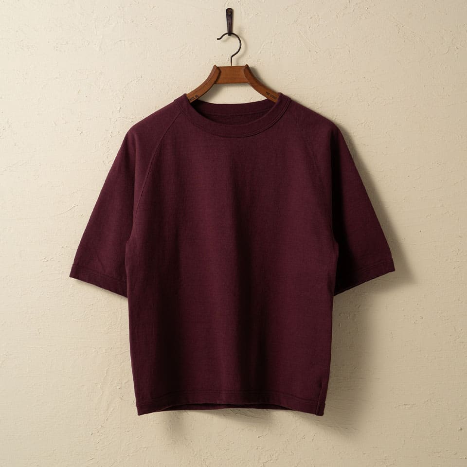 lot.37005 HEAVY WEIGHT RAGLAN SLEEVE Tee<BORDEAUX>