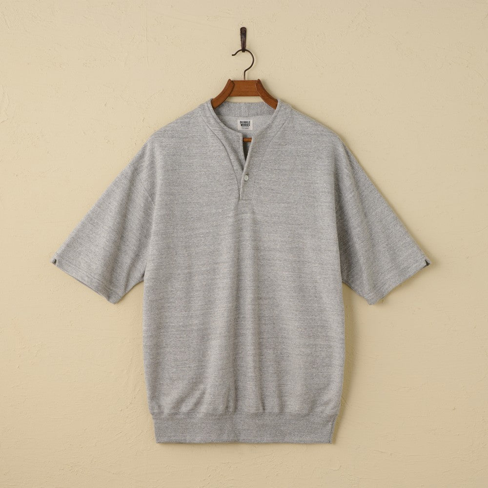 <tc>lot.74005 LIGHT TERRY HENLEY SWEATSHIRT (HEATHER GREY)<sumikuro></sumikuro></tc>