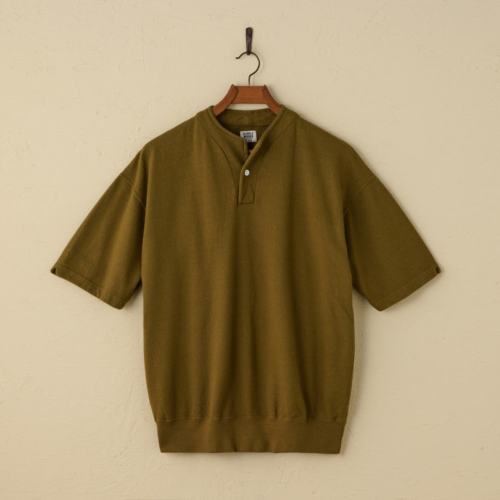 <tc>lot.74005 LIGHT TERRY HENLEY SWEATSHIRT (KHAKI)<sumikuro></sumikuro></tc>