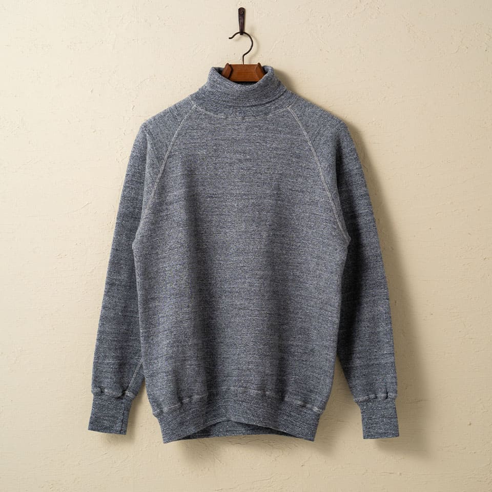 lot.86013 "LOOP WHEEL”TURTLENECK SWEAT SHIRTS<HEATHER CHARCOAL>