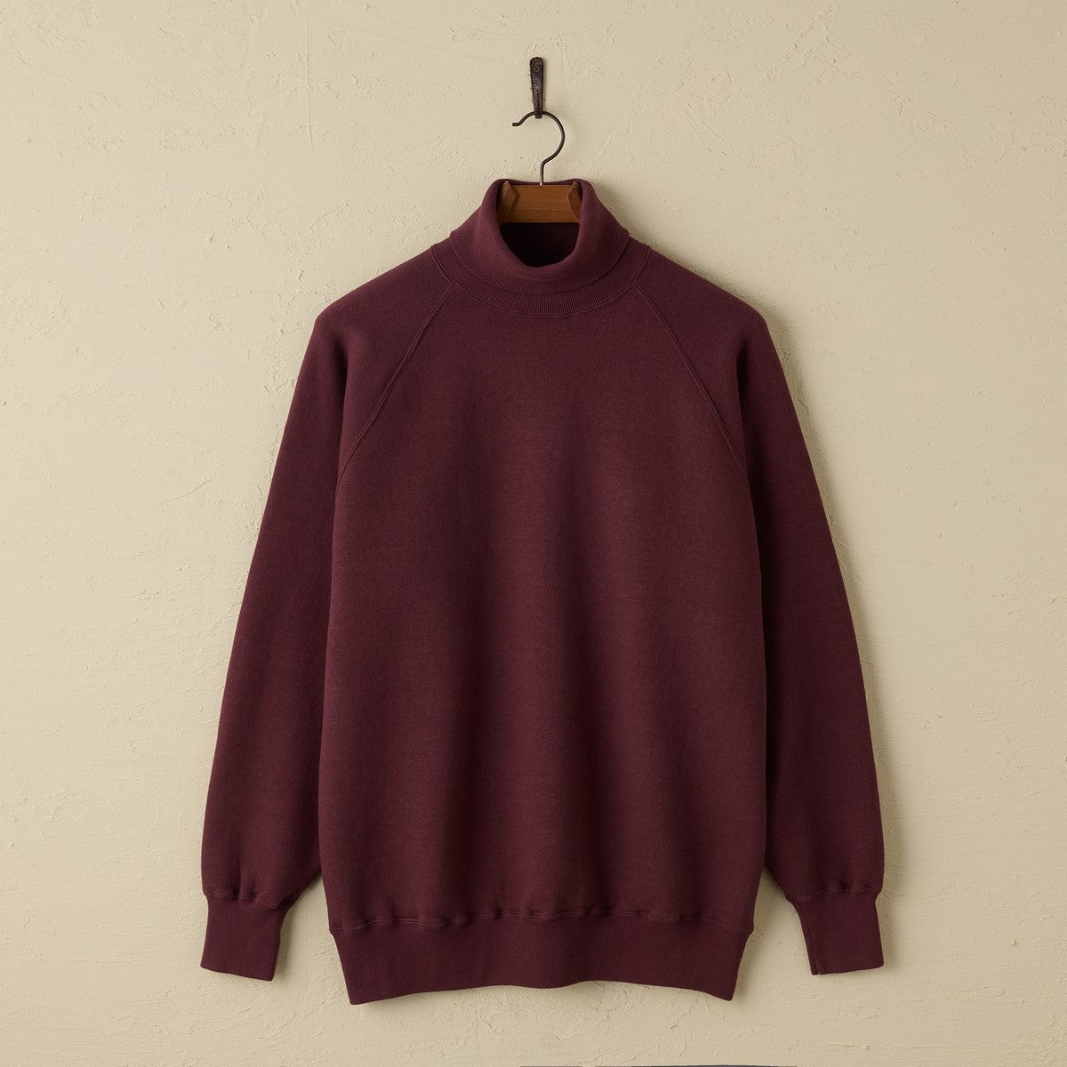 lot.86013 "LOOP WHEEL”TURTLENECK SWEAT SHIRTS<BORDEAUX>