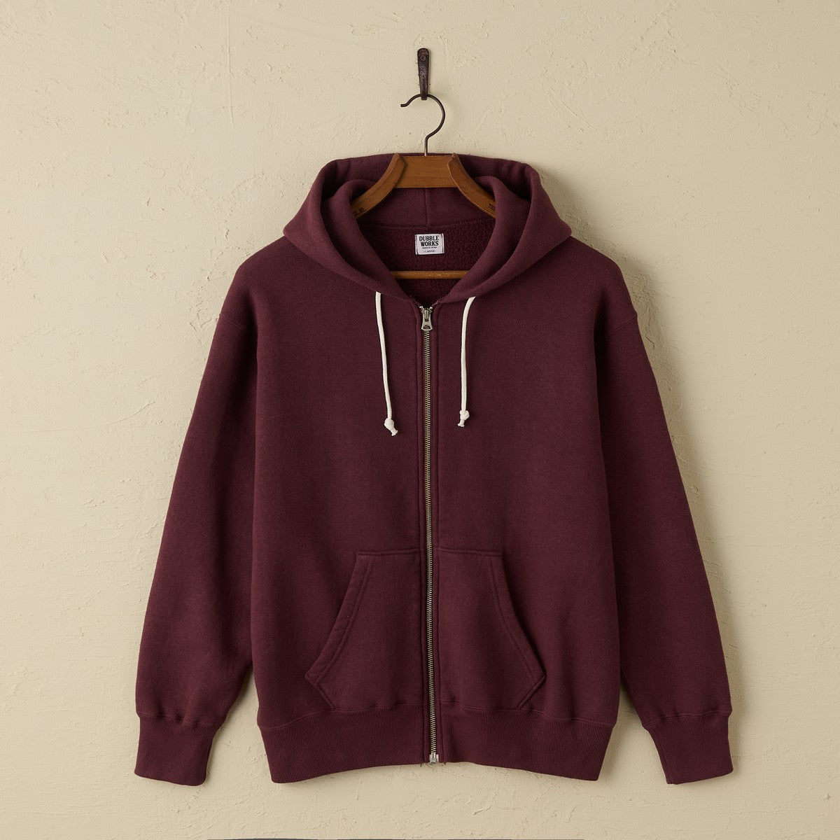 lot.88003 "LOOP WHEEL”ZIP-UP SWEAT HOODIE<BORDEAUX>
