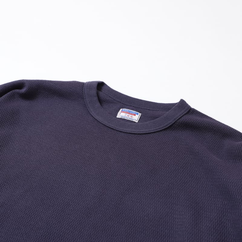 lot.54002 THERMAL CREW NECK TEE<NAVY>