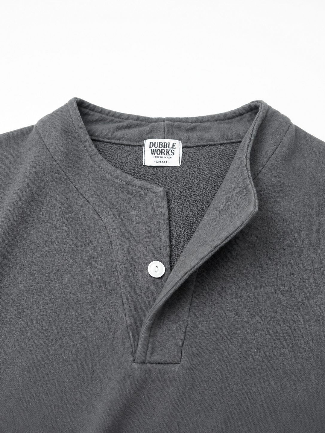 lot.74005 LIGHT TERRY HENLEY SWEATSHIRT (OFF WHITE)