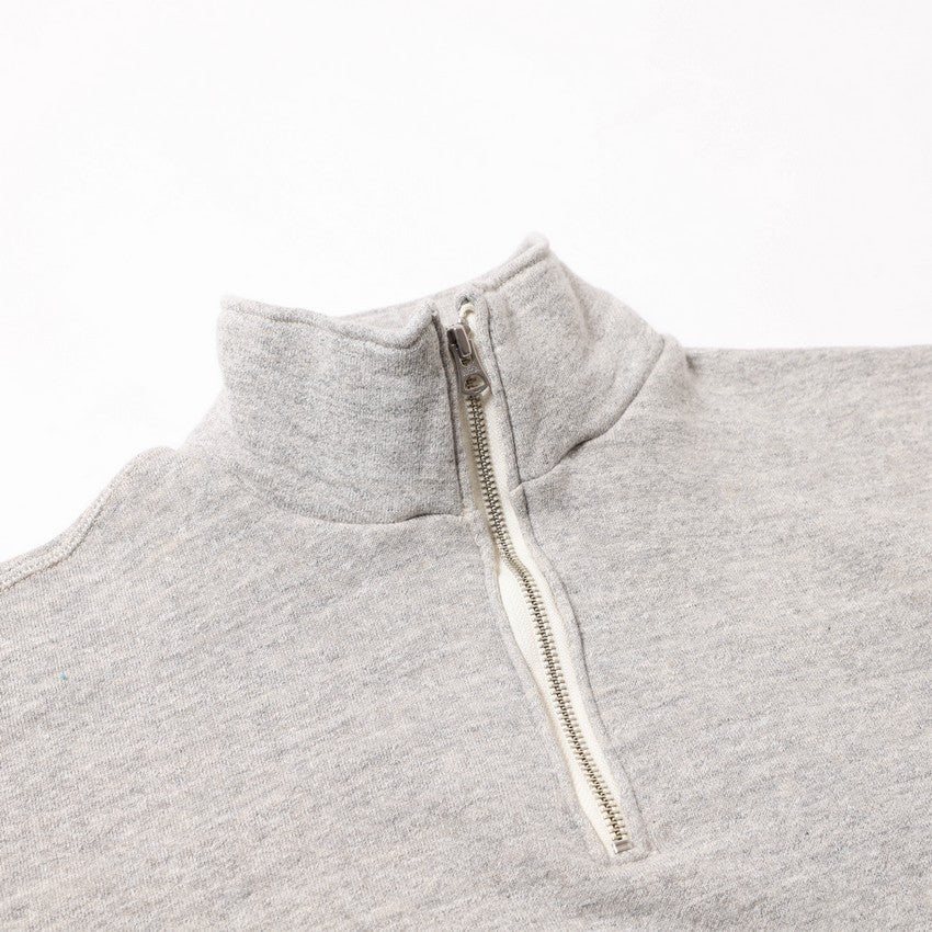 lot.86014 LOOP WHEEL” HIGHNECK HALF ZIP SWEATSHIRT<heather charcoal></heather>
