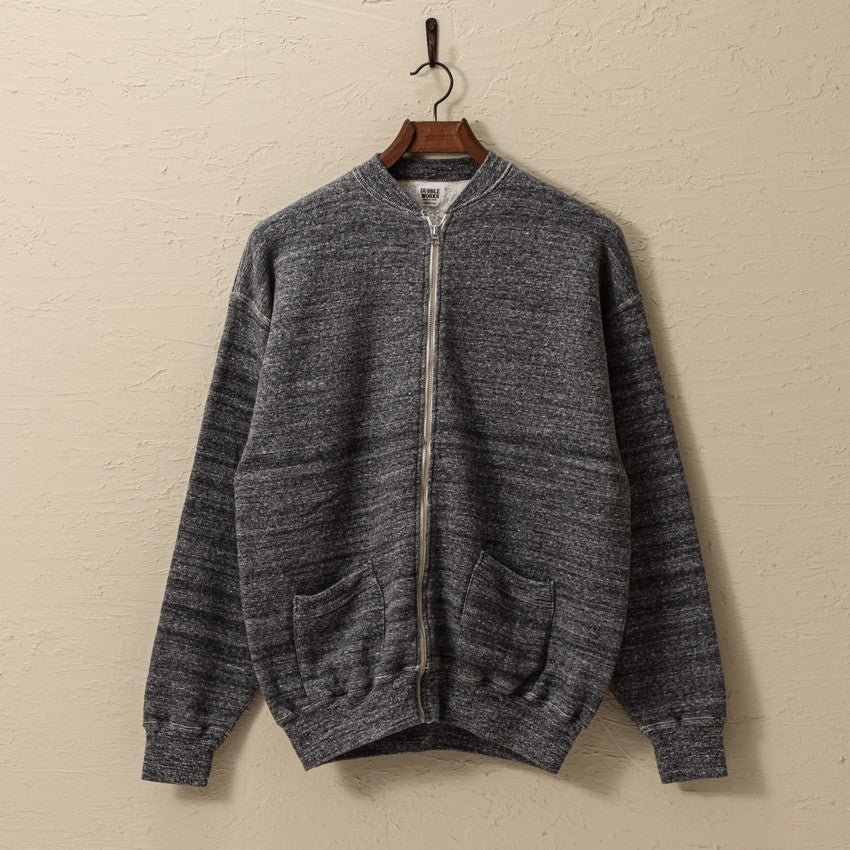 lot.88002 "LOOP WHEEL”RIB COLLAR SWEAT JACKET<HEATHER CHARCOAL>
