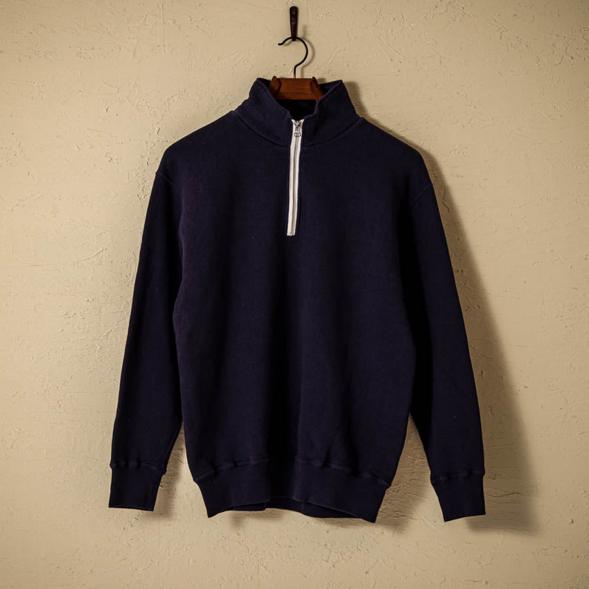 lot.86014 LOOP WHEEL” HIGHNECK HALF ZIP SWEATSHIRT<sumikuro></sumikuro>