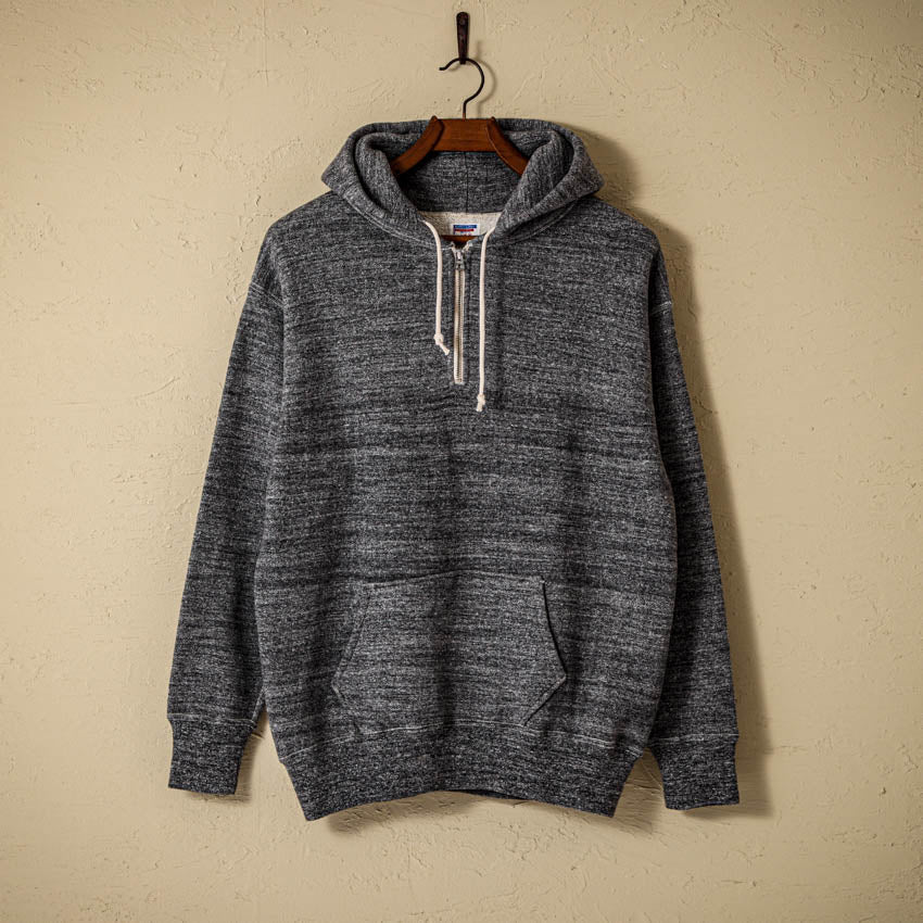 lot.86012 "LOOP WHEEL" HARF ZIPPED SWEAT HOODIE<heather charcoal></heather>