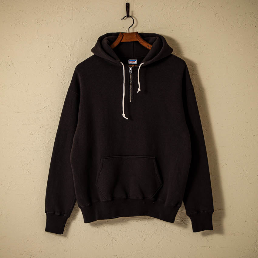 lot.86012 "LOOP WHEEL" HARF ZIPPED SWEAT HOODIE<sumikuro></sumikuro>