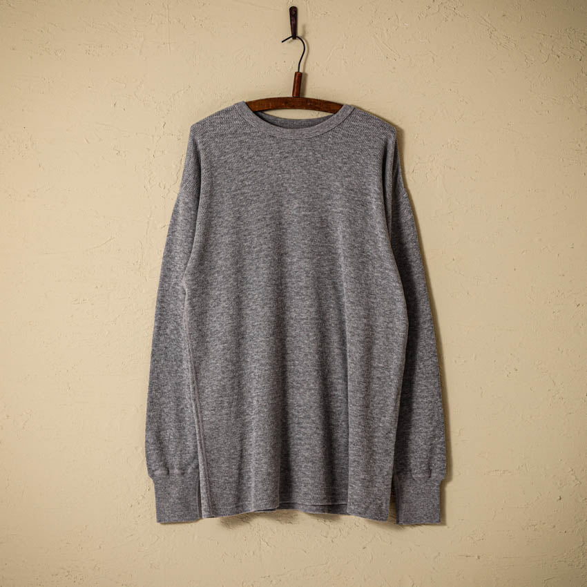 lot.54002 THERMAL CREW NECK TEE<heather grey></heather>