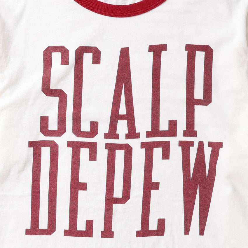 lot.34006-02 Ringer Tee "SCALP DEPEW"<OFF WHITE×RED>
