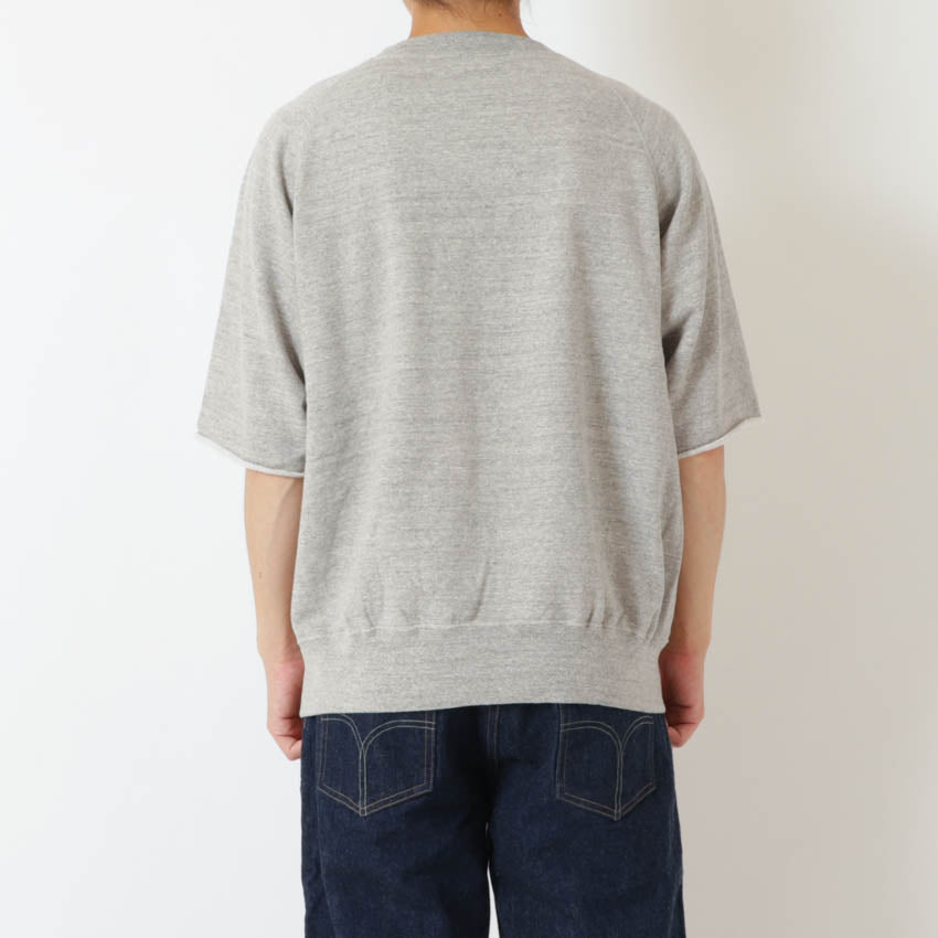 lot.74001 CUT OFF SLEEVE SWEAT SHIRT<tea green></tea>