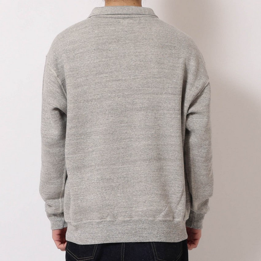 lot.86014 LOOP WHEEL” HIGHNECK HALF ZIP SWEATSHIRT<heather charcoal></heather>