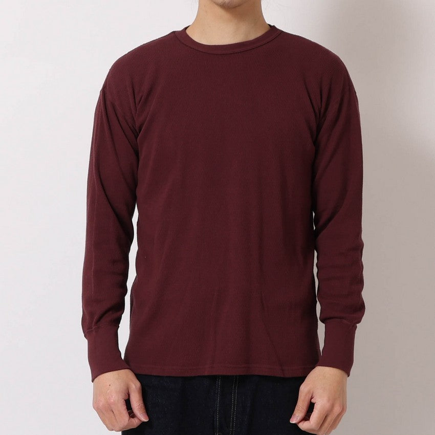 lot.54002 THERMAL CREW NECK TEE<heather grey></heather>