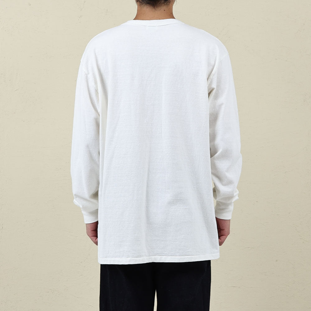 lot.55001 FALLEN COTTON MID WEIGHT L/S TEE (GREY)