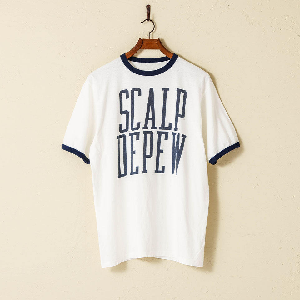 lot.34006-02 Ringer Tee "SCALP DEPEW"<OFF WHITE×NAVY>