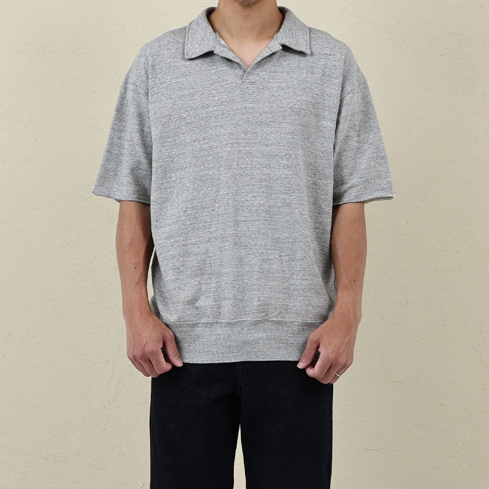 lot.74004 CUT OFF SLEEVE SWEAT POLO SHIRT (LAVENDER)