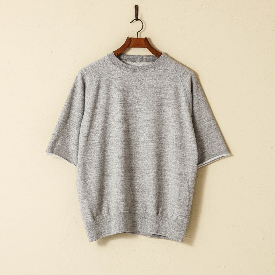 lot.74001 CUT OFF SLEEVE SWEAT SHIRT<HEATHER GREY>