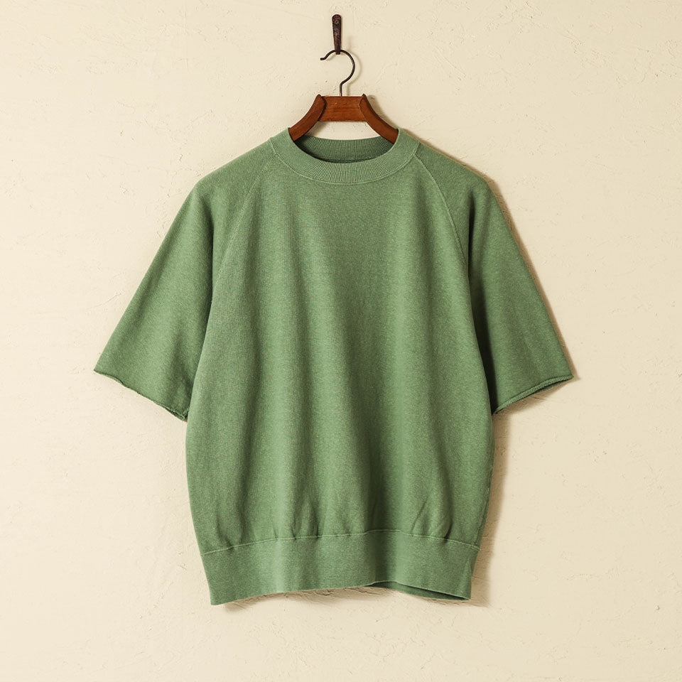 lot.74001 CUT OFF SLEEVE SWEAT SHIRT<TEA GREEN>