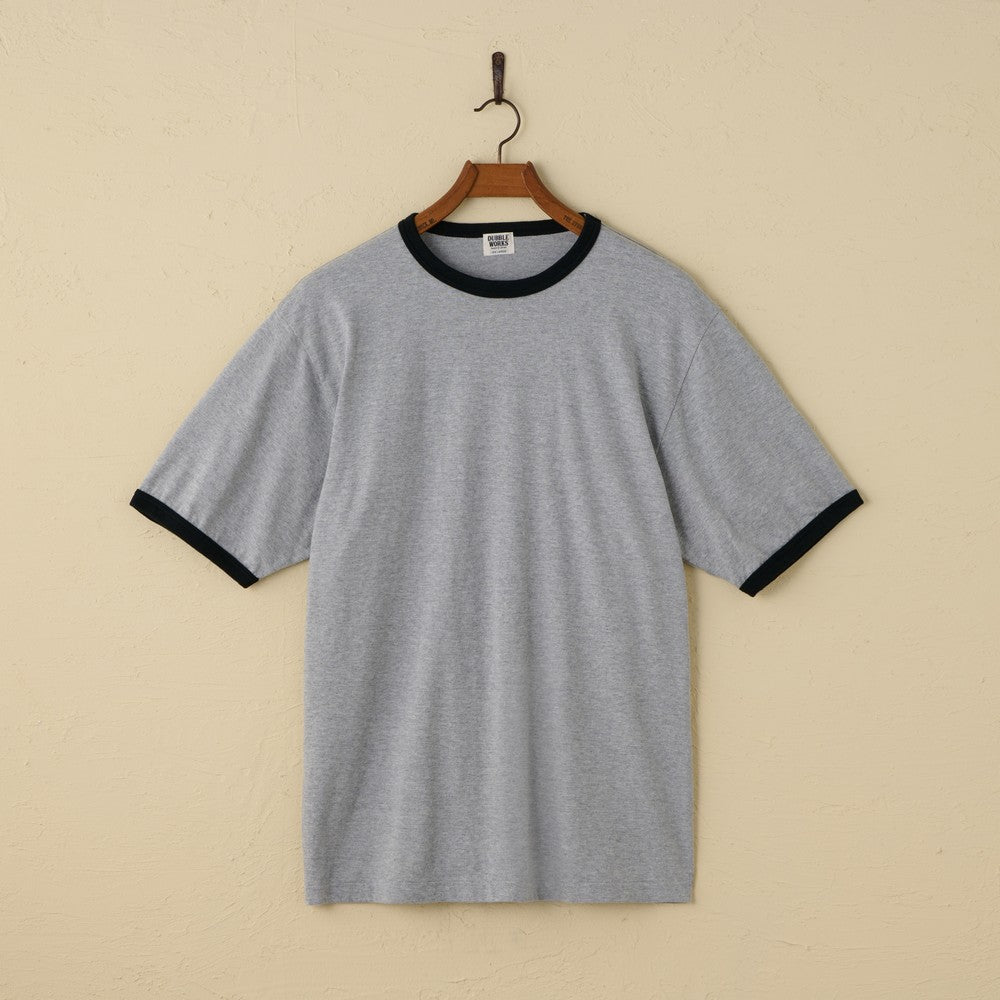 lot.34006 Ringer Tee plain (HEATHER GREY×BLACK)
