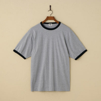 lot.34006 Ringer Tee plain (HEATHER GREY×BLACK)