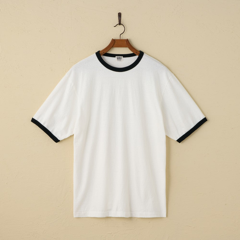 lot.34006 Ringer Tee plain (OFF WHITE×BLACK)