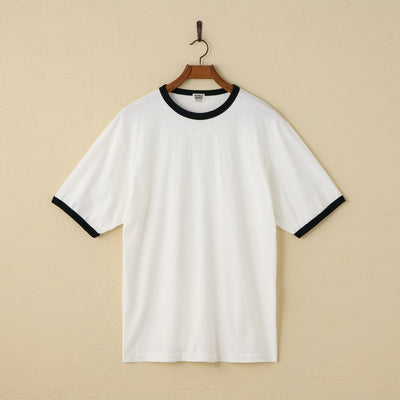 lot.34006 Ringer Tee plain (OFF WHITE×BLACK)