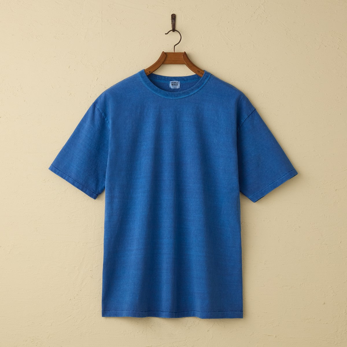 lot.35001PD FALLEN COTTON MID WEIGHT S/S TEE PIGMENTDYE(PD.LIGHT INDIGO)