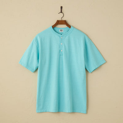 lot.35004 FALLEN COTTON MID WEIGHT S/S HENLEY NECK TEE (MINT)