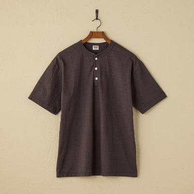 lot.35004 FALLEN COTTON MID WEIGHT S/S HENLEY NECK TEE (SUMIKURO)