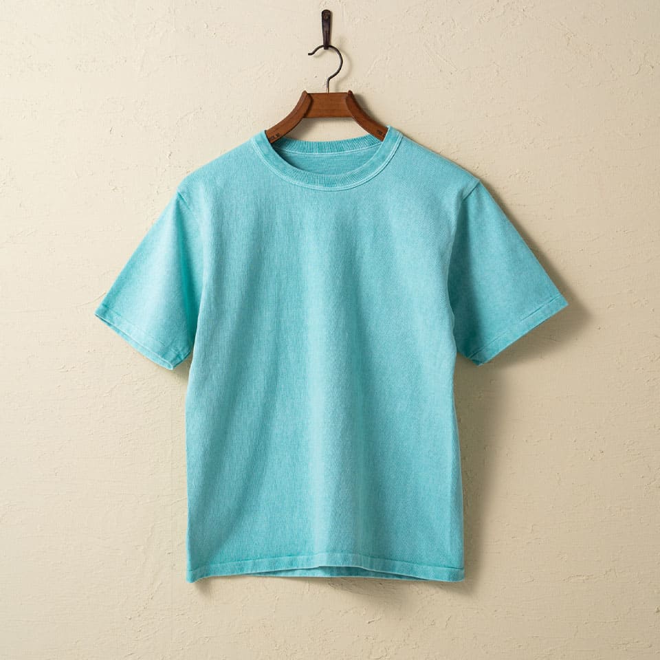 lot.37001PD HEAVY WEIGHT SHORT SLEEVE Tee PIGMENT DYE<TURQUOISE>