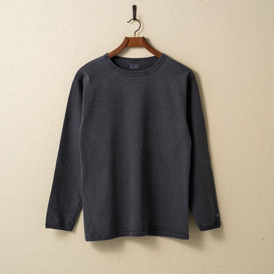 lot.58001PD HEAVY WEIGHT LONG SLEEVE Tee PIGMENT DYE<SUMIKURO>