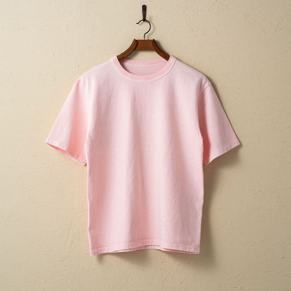 lot.37001PD HEAVY WEIGHT SHORT SLEEVE Tee PIGMENT DYE<PINK>